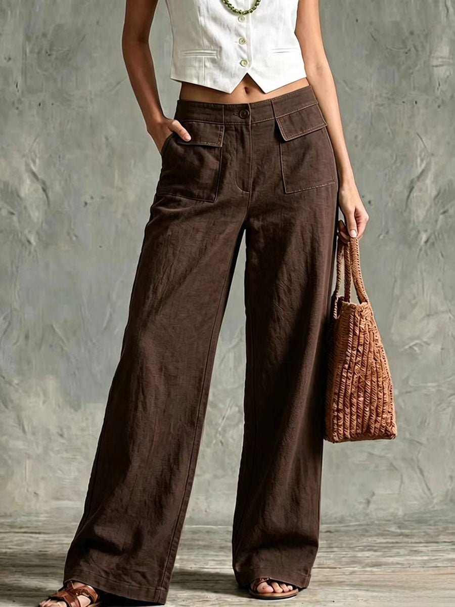 Solène - Pantalon Large en Lin