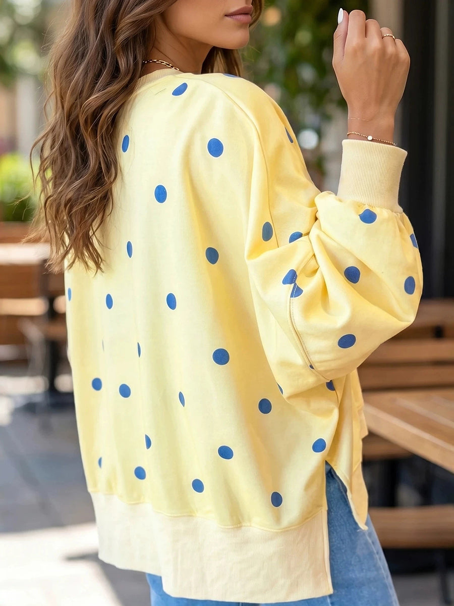 Romy – Sweat Oversize à Pois Contrastés