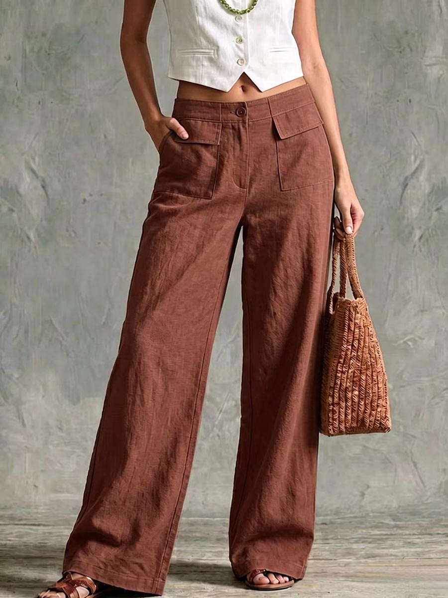 Solène - Pantalon Large en Lin