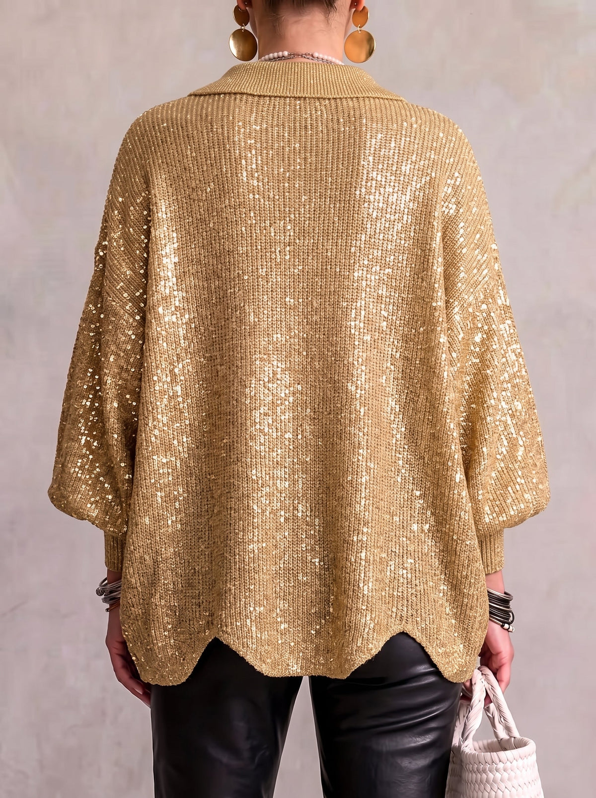 Suzanne - Cardigan Oversize à Gros Boutons Dorés