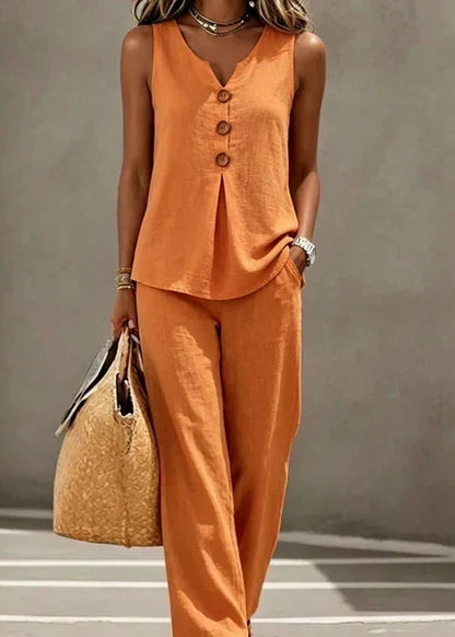 Livia - Ensemble 2 Pièces Décontracté Débardeur & Pantalon Large